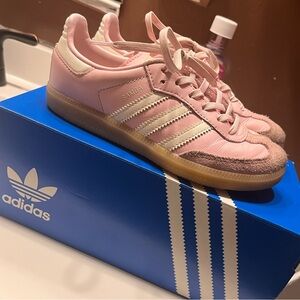 Kids Adidas Samba Pink & White SIZE 1